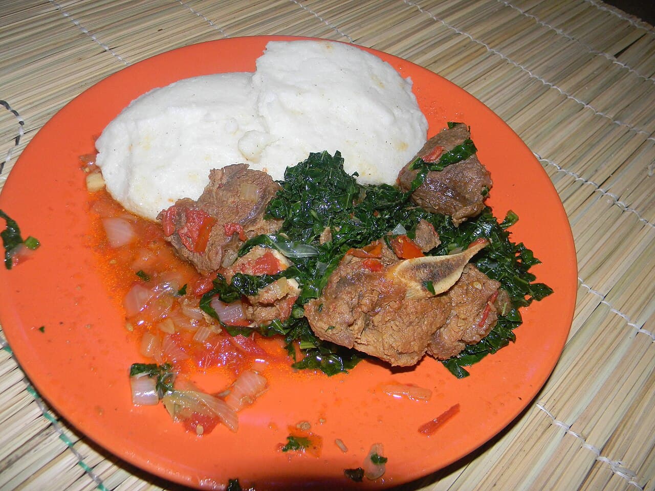 Sadza with nyama, our pick for Zimbabwe